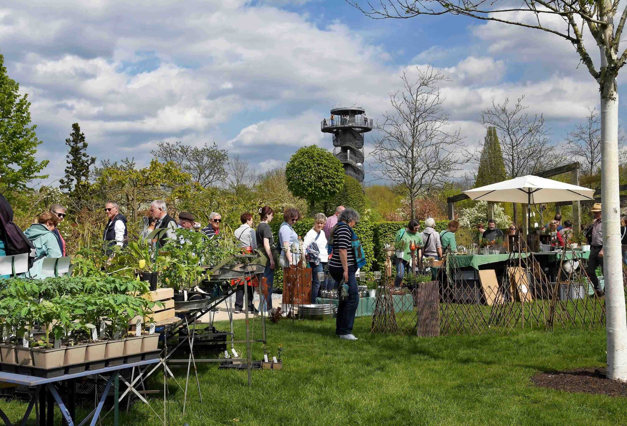 Plfanzenmarkt und Flohmarkt im Park der Gärten